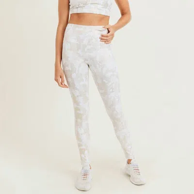 Mono B Clothing Microdot Foil High-waisted Legging In Camo/gold In Neutral