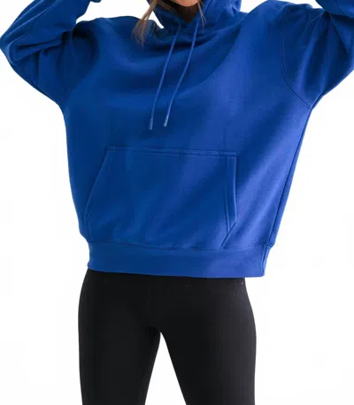 Mono B Cotton Blend Drop Shoulder Hoodie In Royal Blue