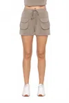 Mono B Cozy Cargo Shorts In Grey In Gray