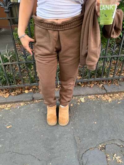 Mono B Cozy Solid Sweatpants In Dark Chocolate In Multi