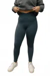 Mono B Crossover Waist Leggings In Navy In Blue