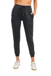 Mono B Cuffed Zip Jogger In Black In Black