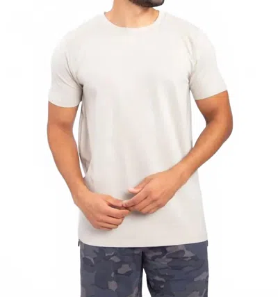 Mono B Curved Hem Extended Tee In Grey Ice In White