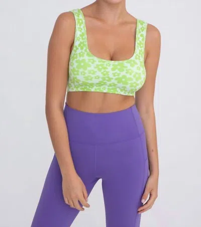 Mono B Daisy Square Neck Bralette In Green