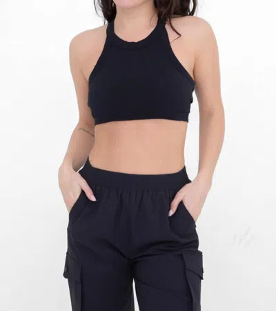 Mono B Discover Comfort Crop Top In Black