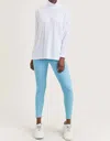 Mono B Dropped Shoulder Turtleneck Pullover In White In White