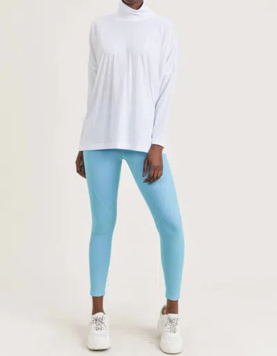 Mono B Dropped Shoulder Turtleneck Pullover In White
