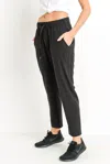 Mono B Essential Drawstring Jogger In Black In Black