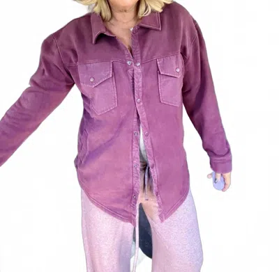 Mono B Fall Vibes Loading Shacket In Dark Plum In Pink