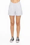 Mono B Front Pleated Shorts In Pale Grey In Gray