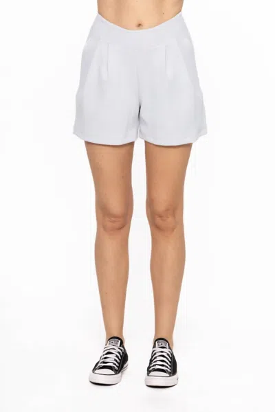 Mono B Front Pleated Shorts In Pale Grey In Gray