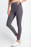 Mono B Full Length Moto Leggings In Grey In Grey