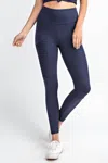 Mono B Full Length Moto Leggings In Navy In Blue