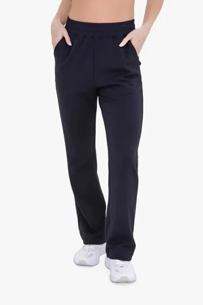 Mono B High Waist Drawstring Pants In Black In Blue
