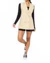 Mono B Identity Biz Sleeveless Vest Blazer In Khaki Green In Neutral