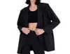 Mono B In A Pinch Oversized Jacquard Stripe Blazer In Black