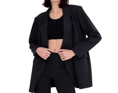 Mono B In A Pinch Oversized Jacquard Stripe Blazer In Black