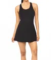Mono B Retro Stripe Cross Strap A-line Dress In Black In Black