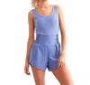 Mono B Kendall Shortsie Romper In Sky Blue In Blue