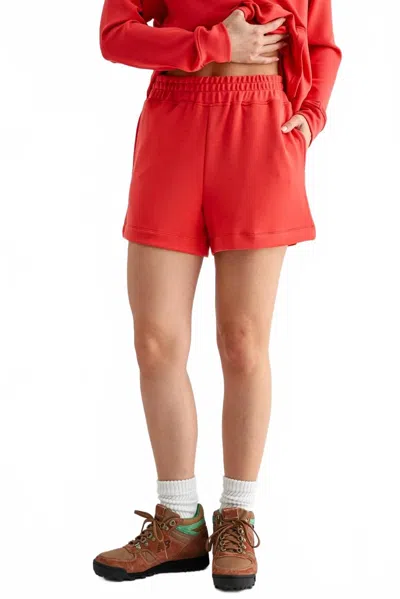 Mono B Laguna Lounge Shorts In Blushed Brick In Red