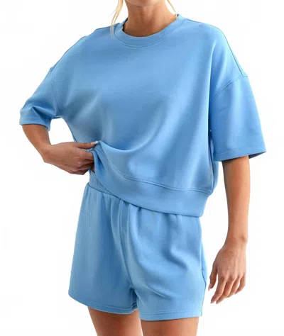 Mono B Laguna Scuba Weekender Lounge Set In Denim Drift In Blue