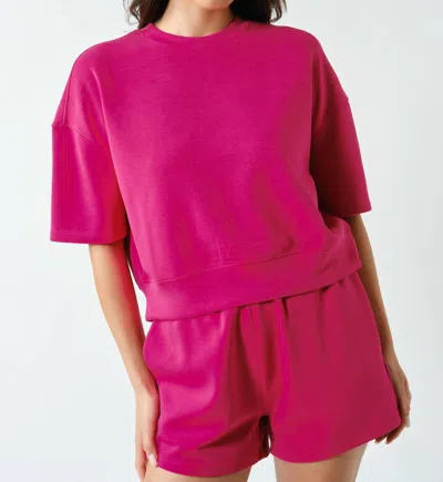 Mono B Laguna Scuba Weekender Lounge Set In Plum Pink