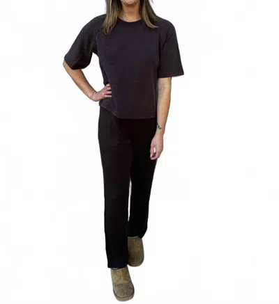 Mono B Laguna Soft Drape Cropped Pants In Espresso In Brown