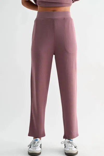 Mono B Laguna Soft Drape Cropped Pants In Mauve In Multi