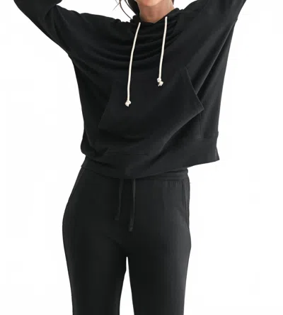 Mono B Lightweight Brushed Hacci Hoodie In Black