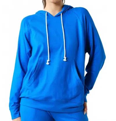 Mono B Lightweight Brushed Hacci Hoodie In Blue