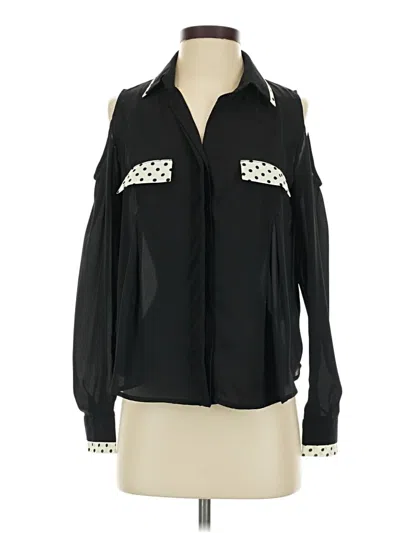 Pre-owned Mono B Long Sleeve Blouse In Black
