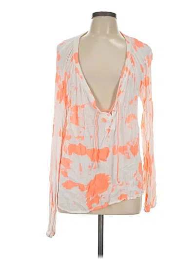 Pre-owned Mono B Long Sleeve Blouse In Orange