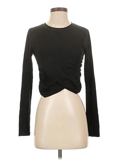 Pre-owned Mono B Long Sleeve Top Black Keyhole Neckline Tops