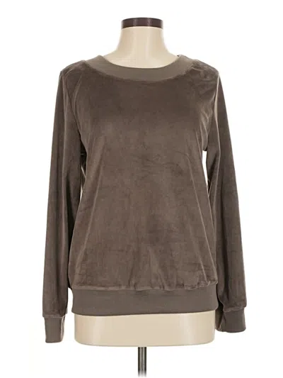 Pre-owned Mono B Long Sleeve Top Brown Crew Neck Tops