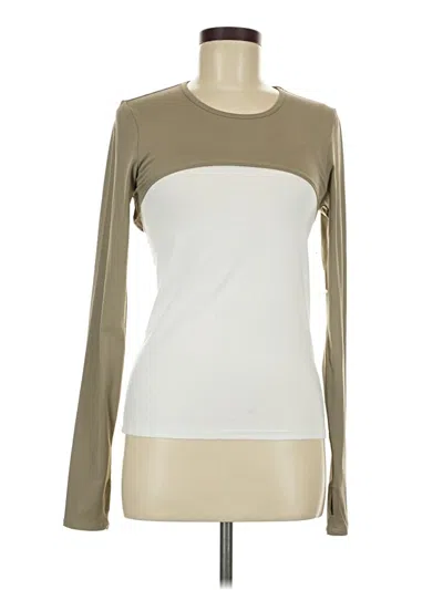 Pre-owned Mono B Long Sleeve Top Tan Turtleneck Tops In Brown