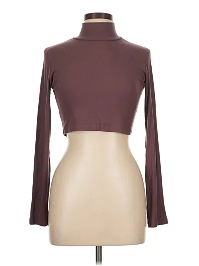Pre-owned Mono B Long Sleeve Turtleneck In Brown