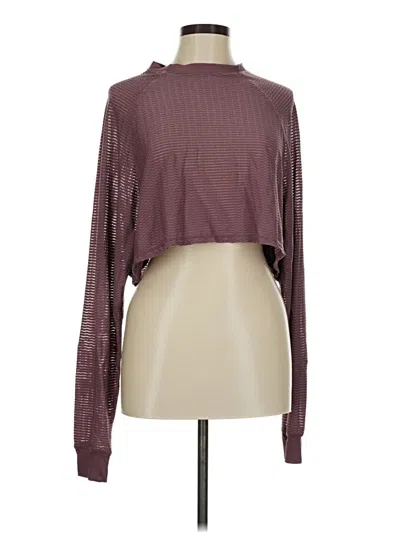 Pre-owned Mono B Long Sleeve Turtleneck In Burgundy