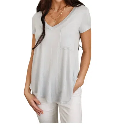 Mono B Longline Pocket Shirt In Ice In Blue