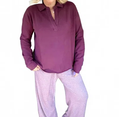 Mono B Mel Top In Dark Plum In Purple
