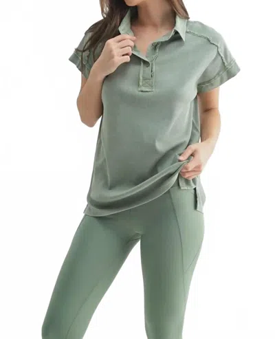 Mono B Oversized Mineral Tee In Moss In Green