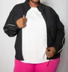 Mono B Packable Mock Neck Running Jacket In Black In Black