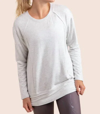 Mono B Paneled Long Sleeve Top - Plus In Gray In Grey
