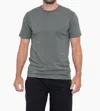 Mono B Pima Cotton And Spandex Premium Tee In Olive In Gray
