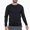 Mono B Pima Cotton Blend Long Sleeve Tee In Black In Black