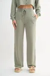 Mono B Relaxed Wide Band Sweatpants In Taupe In Gray
