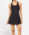 Mono B Retro Stripe Cross Strap A-line Dress In Black In Black