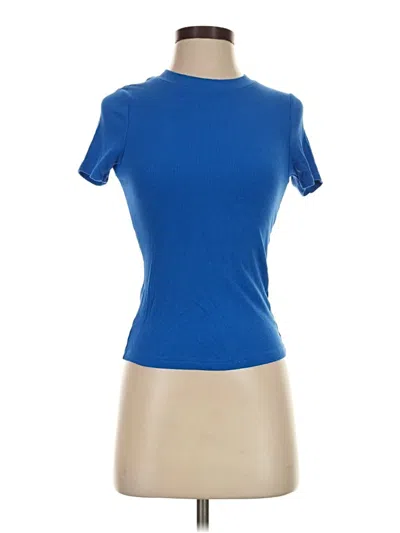Pre-owned Mono B Short Sleeve Turtleneck In Blue