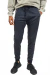 Mono B Sleek Active Cuffed Joggers In Black In Blue