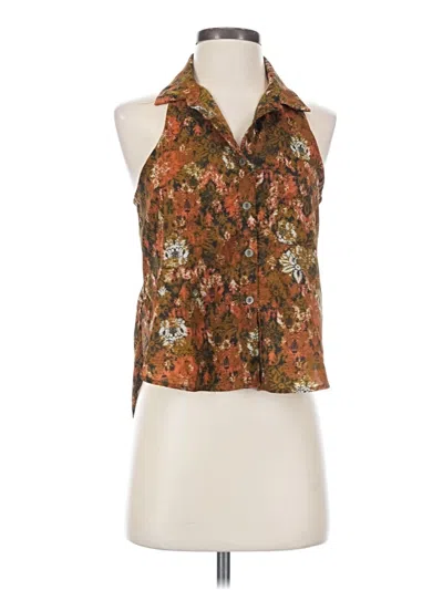 Pre-owned Mono B Sleeveless Blouse In Brown
