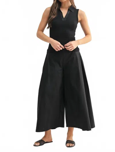 Mono B Summer Breeze Polo Top In Black